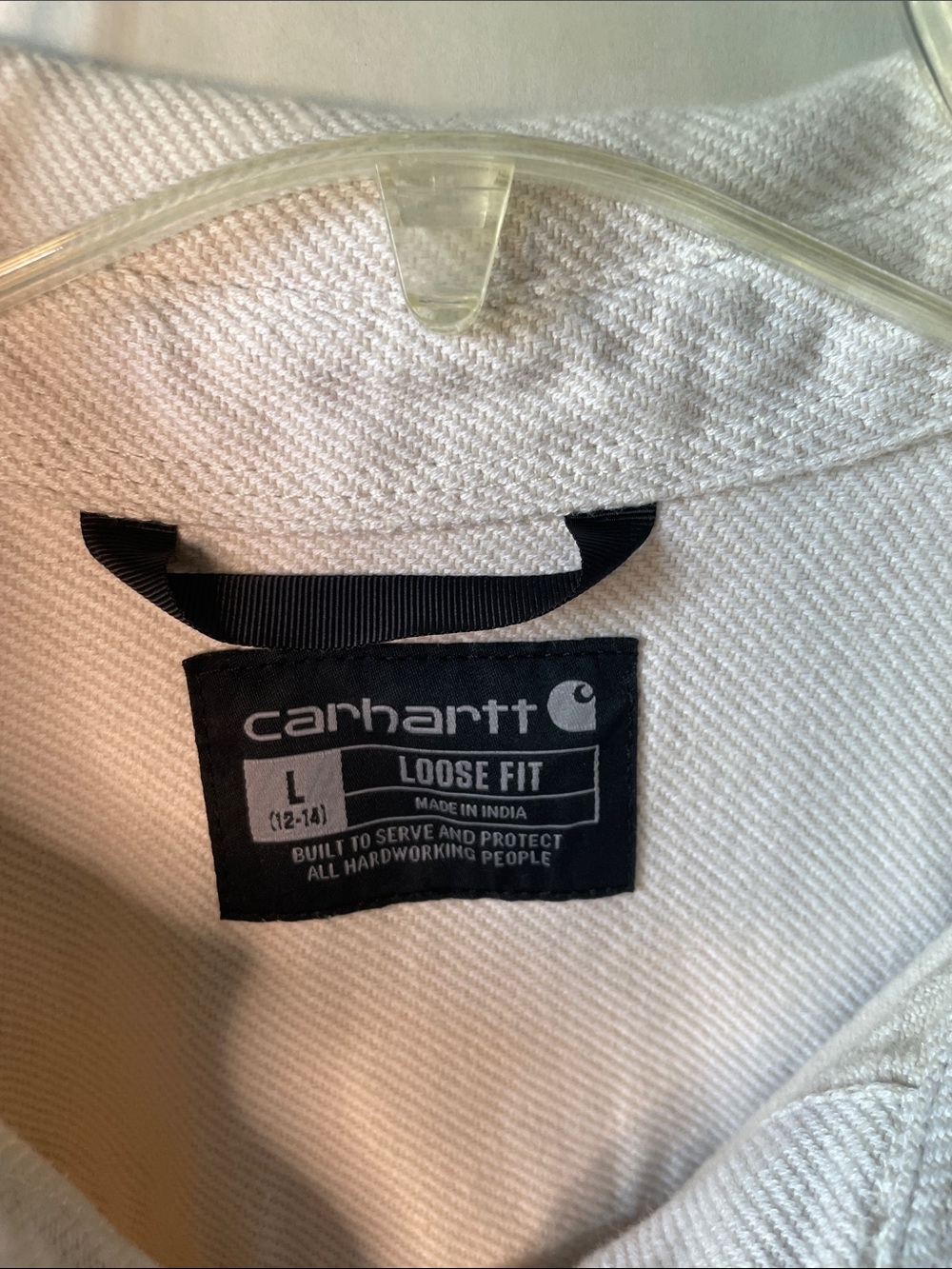 Carhartt  Women's Size Large Cream Button-Front Shirt  Jacket Twill - Picture 2 of 7